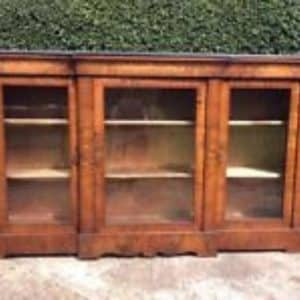 SOLD Victorian marquetry burr walnut three door credenza 19th century Antique Cabinets
