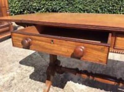 Georgian mahogany stretcher sofa table - Image 3
