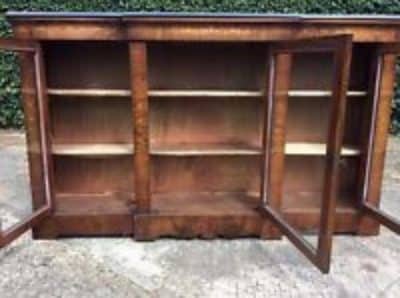 SOLD Victorian marquetry burr walnut three door credenza - Image 2