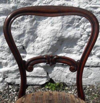 Set 6 Victorian mahogany balloon back dining chairs - Image 2