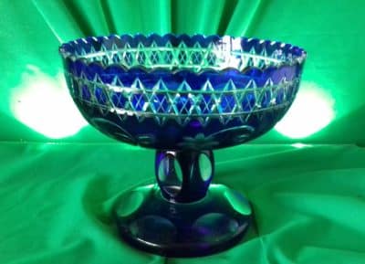 Victorian Bristol Blue cut glass Fruit Bowl Antiques Scotland Antique Furniture 3