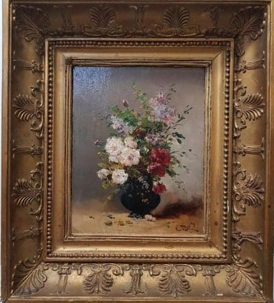 Eugene Petit (1839-1886) Still life Oil on Board. 19th century Antique Art 3