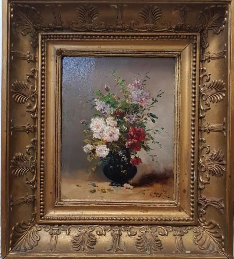 Eugene Petit (1839-1886) Still life Oil on Board.