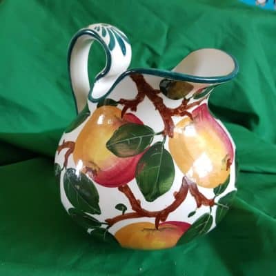 Small Wemyss Water Jug (Ure) Decorated with Apples - Image 2