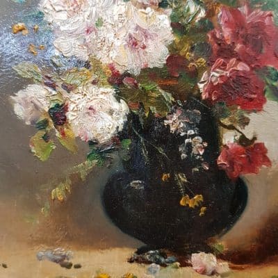 Eugene Petit (1839-1886) Still life Oil on Board. 19th century Antique Art 4