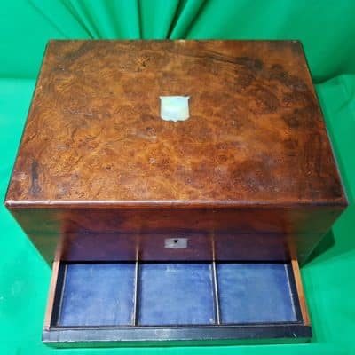 Victorian burr walnut Ladies travelling set. - Image 3