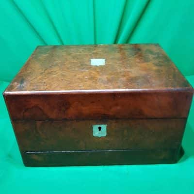 Victorian burr walnut Ladies travelling set. - Image 4