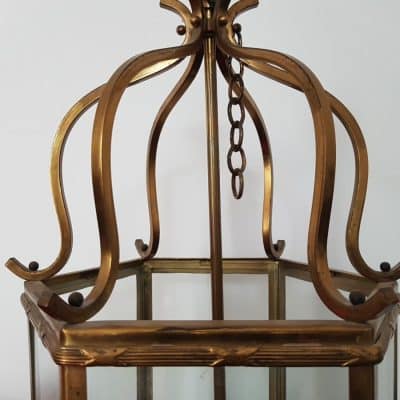 Large brass framed ceiling lantern - Image 2