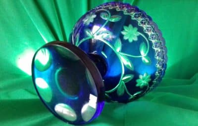 Victorian Bristol Blue cut glass Fruit Bowl - Image 2