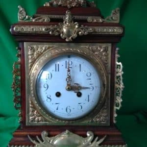 19th cent French walnut and ormolu bracket clock 19th century Antique Clocks