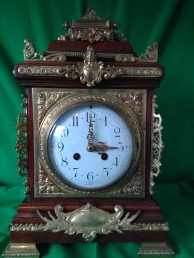 19th cent French walnut and ormolu bracket clock 19th century Antique Clocks 3