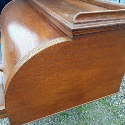 SOLD Victorian Oak Pedestal Cylinder Desk - Image 4