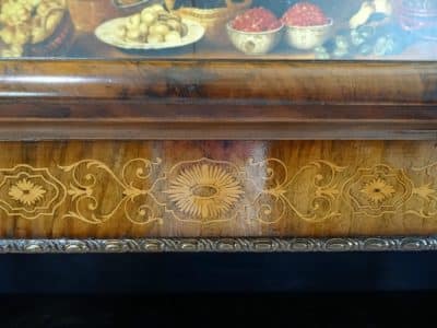 Victorian burr walnut and marquetry cabinet - Image 7