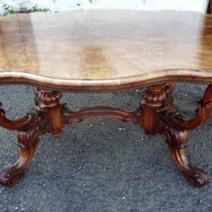 SOLD Victorian burr walnut centre table Antique Antique Furniture