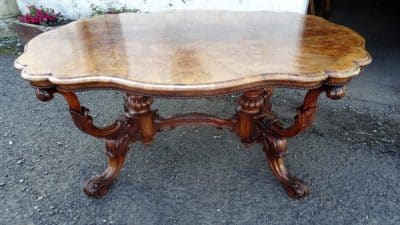 SOLD Victorian burr walnut centre table Antique Antique Furniture 3