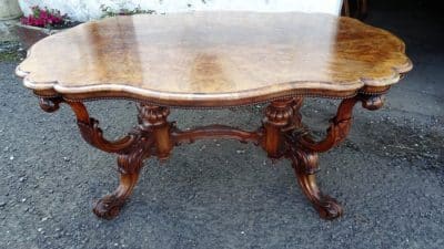SOLD Victorian burr walnut centre table