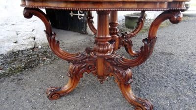 SOLD Victorian burr walnut centre table Antique Antique Furniture 7