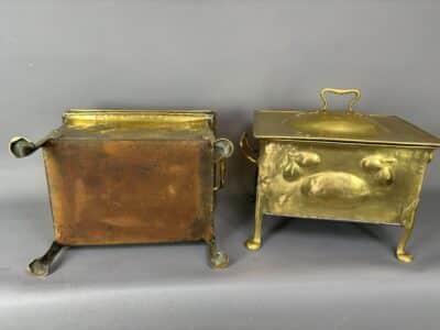 Pair of Arts & Crafts Brass Coal Boxes - Image 9