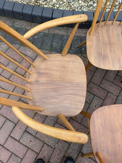 Mid Century Set of Six Ercol Windsor Dining Chairs - Image 3