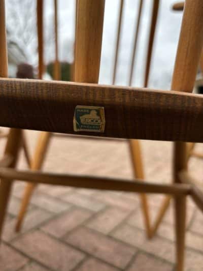 Mid Century Set of Six Ercol Windsor Dining Chairs - Image 7