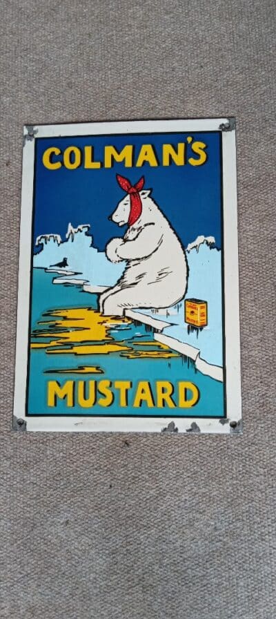 AN ADVERTISING METAL ENAMELLED SIGN. With Little Wear & Tear!