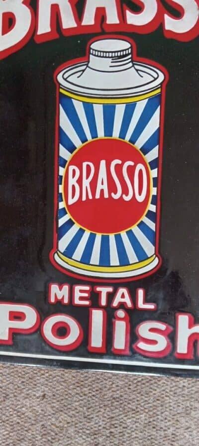 AN ENAMELLED ADVERTISING SIGN. BRASSO--GOOD OLD BRASSO! - Image 3