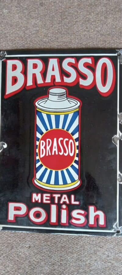 AN ENAMELLED ADVERTISING SIGN. BRASSO--GOOD OLD BRASSO! - Image 5