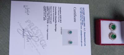 BEAUTIFUL COLOMBIAN/DIAMOND RING & EARRINGS. BOUGHT 2007. - Image 3