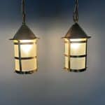 Pair of Arts & Crafts Hall Lanterns Ceiling Light Antique Lighting