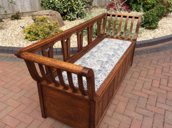 Arts and Crafts Oak Settle c1900’s arts and crafts antiques Antique Furniture 6