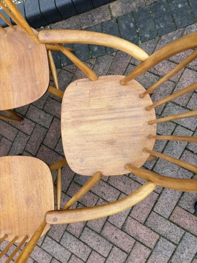 Mid Century Set of Six Ercol Windsor Dining Chairs - Image 6