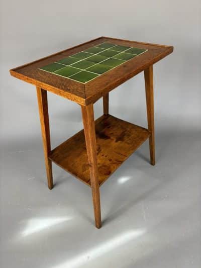 Arts & Crafts Oak Tile Top Table - Image 5