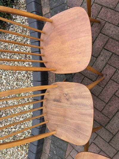 Mid Century Set of Six Ercol Windsor Dining Chairs - Image 4