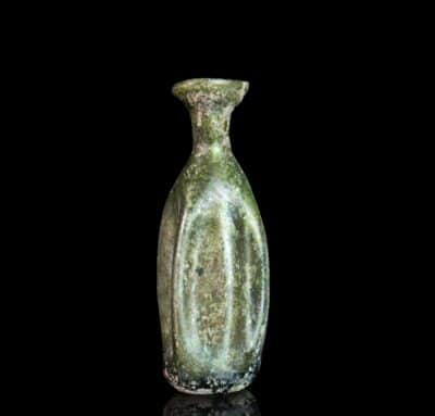 Ancient Roman Glass Fluted Unguents Bottle