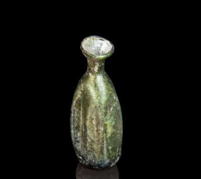 Ancient Roman Glass Fluted Unguents Bottle - Image 2