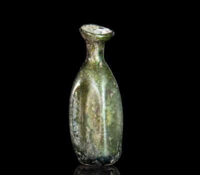 Ancient Roman Glass Fluted Unguents Bottle - Image 3