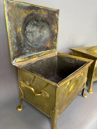 Pair of Arts & Crafts Brass Coal Boxes - Image 8