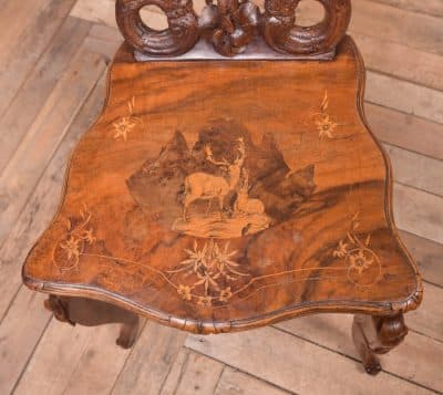 Black Forest Carved Hall Chair SAI2034 - Image 2