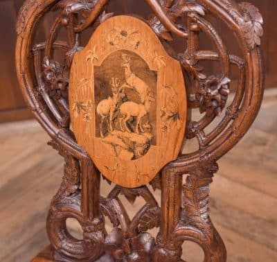Black Forest Carved Hall Chair SAI2034 - Image 10