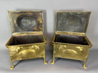 Pair of Arts & Crafts Brass Coal Boxes - Image 5