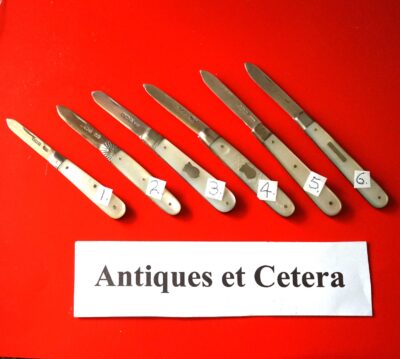 Antique 1896 Miniature Silver Mother of Pearl Fruit Knife –  No 2 Silver Fruit Knife Antique Knives 9