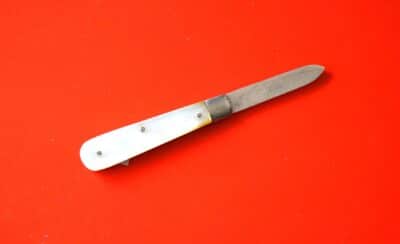 Antique 1906 Miniature Silver Mother of Pearl Fruit Knife -  No 1 - Image 3