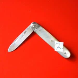 Antique 1896 Miniature Silver Mother of Pearl Fruit Knife –  No 2 Silver Fruit Knife Antique Knives