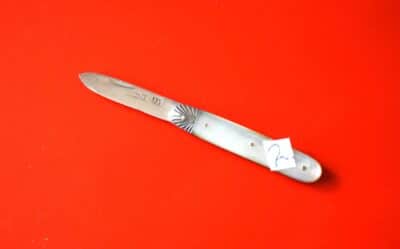 Antique 1896 Miniature Silver Mother of Pearl Fruit Knife -  No 2 - Image 2