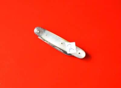 Antique 1896 Miniature Silver Mother of Pearl Fruit Knife -  No 2 - Image 5