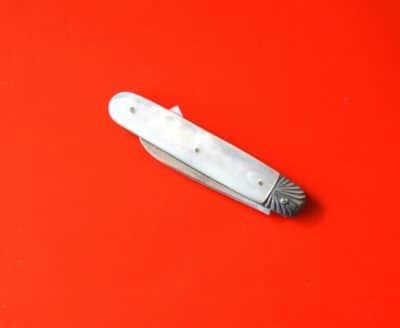 Antique 1896 Miniature Silver Mother of Pearl Fruit Knife –  No 2 Silver Fruit Knife Antique Knives 8