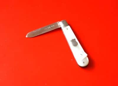 Antique 1896 Miniature Silver Mother of Pearl Fruit Knife - No 3