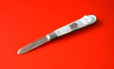 Antique 1896 Miniature Silver Mother of Pearl Fruit Knife - No 3 - Image 2