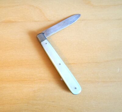 Antique 1894 Silver Mother of Pearl Fruit Knife - Image 4