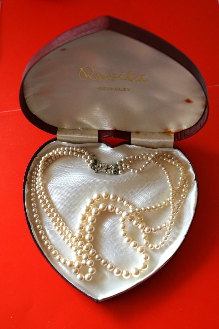 Vintage Rosita Triple Row Faux Pearl Necklace Boxed Antiques To Buy